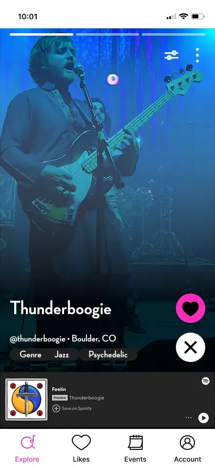 Explore page wireframe