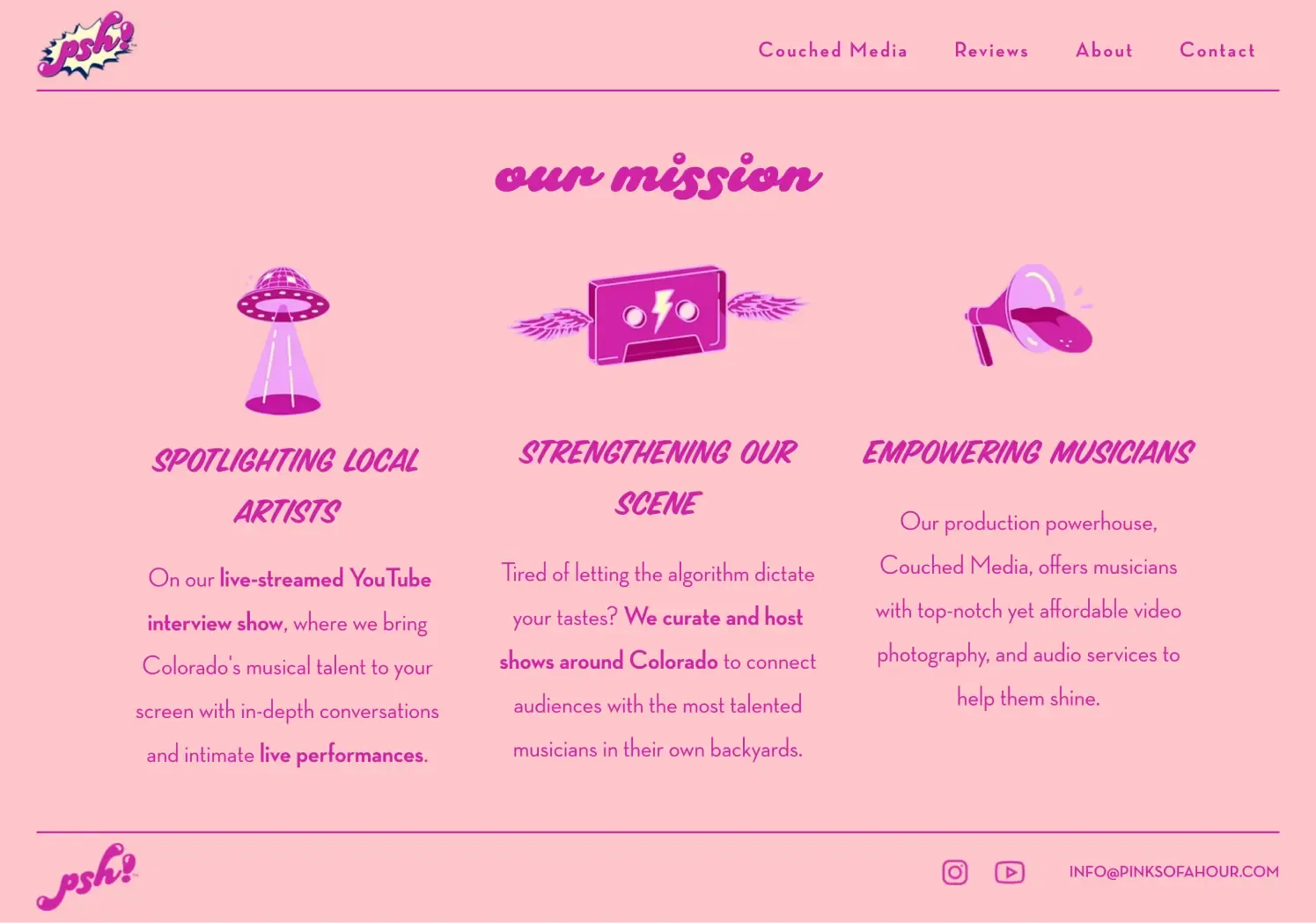 Pink Sofa Hour mission page