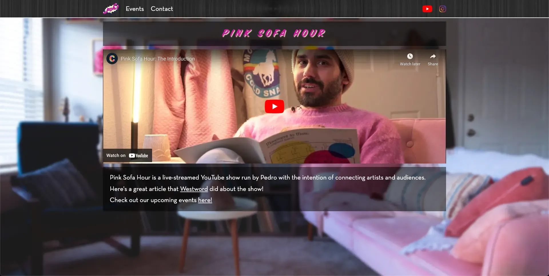 Previous Pink Sofa Hour home