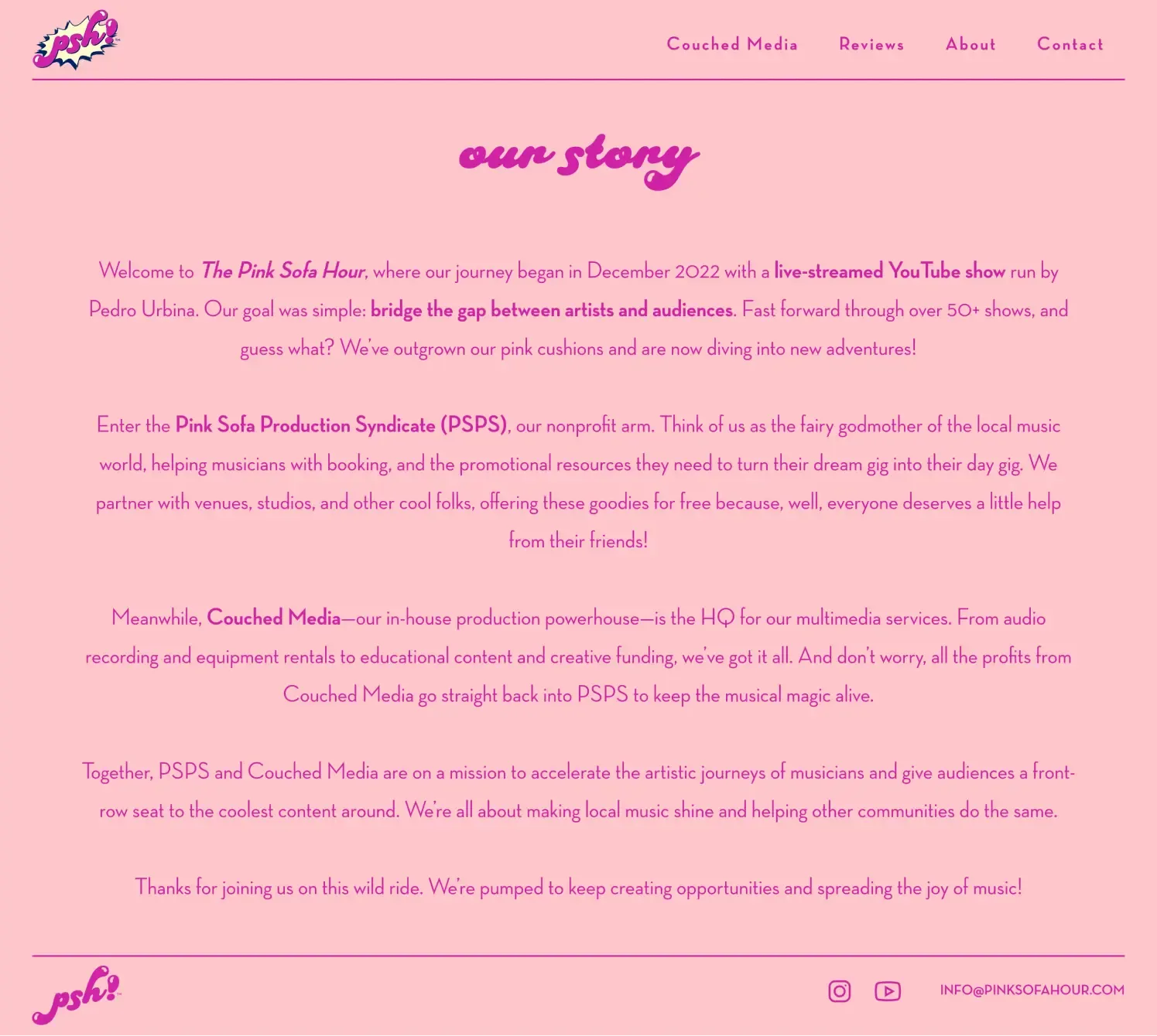 Pink Sofa Hour story page