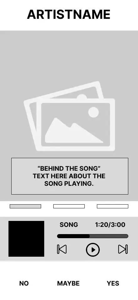 Explore page early wireframe
